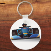 Blue Racing Car Sleutelhanger (Voorkant)
