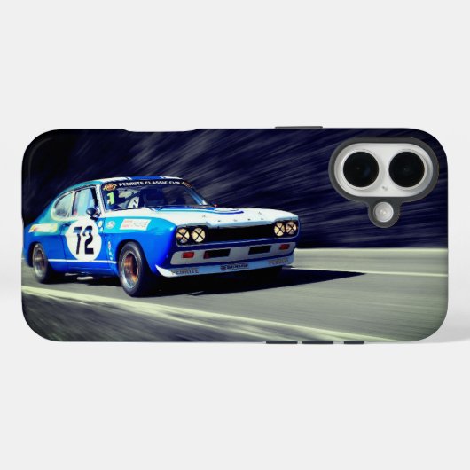 Blue Racing Car Telefoonhoes Case-Mate iPhone Case (Achterkant (horizontaal))