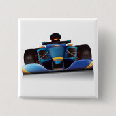 Blue Racing Car Vierkante Button 5,1 Cm (Voorkant)