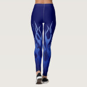 Blue Racing Flames Decor on Leggings (Achterkant)