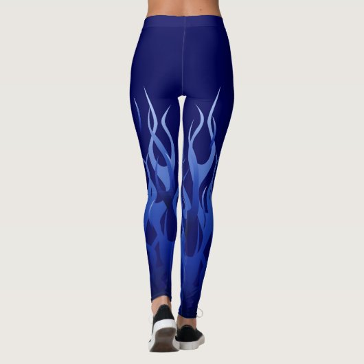Blue Racing Flames Decor on Leggings (Achterkant)