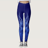 Blue Racing Flames Decor on Leggings (Voorkant)