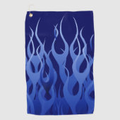 Blue Racing Flames Decor op een Golfhanddoek (Voorkant)