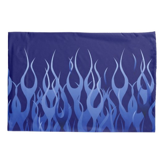Blue Racing Flames in Fire Kussensloop (Achterkant-Links)