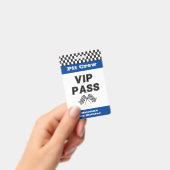 Blue Racing Party Pit Crew VIP Pass Stop Badge (Handheld)
