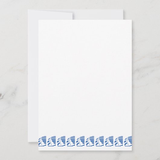 Blue Racing Sailboats Custom Invitation Kaart (Achterkant)