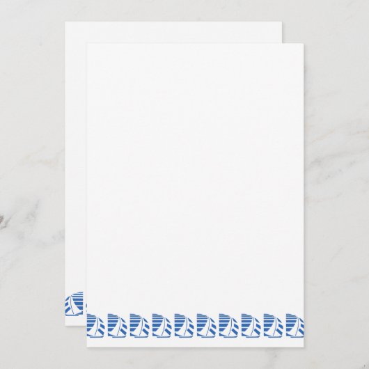 Blue Racing Sailboats Custom Invitation Kaart (Voorkant / Achterkant)