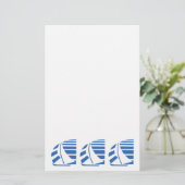 Blue Racing Zeilboten Custom Stationery Briefpapier (Staand voorkant)