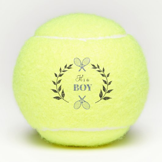 Blue Racket Het is een Boy Tennis Baby Gift Tennisballen (Voorkant)