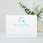 Blue Radiance Hummingbird Kiss Wedding RSVP (Staand voorkant)