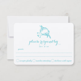 Blue Radiance Hummingbird Kiss Wedding RSVP