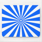 Blue Radiant Burst Mouse Pad – Modern Geometric En Muismat (Voorkant)