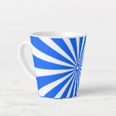 Blue Radiant Burst Mug – Bold Geometric Sunshine  Latte Mok (Linkerhoek)