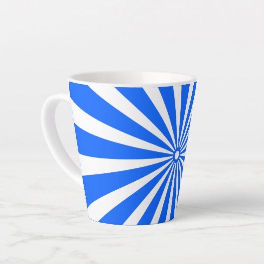Blue Radiant Burst Mug – Bold Geometric Sunshine  Latte Mok (Linkerhoek)