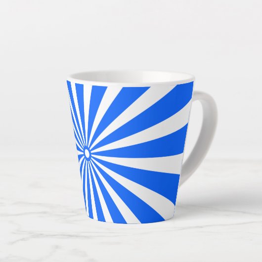 Blue Radiant Burst Mug – Bold Geometric Sunshine  Latte Mok (Rechterhoek)