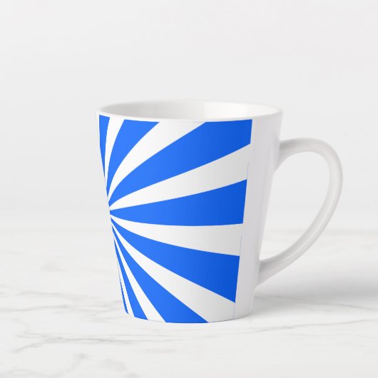 Blue Radiant Burst Mug – Bold Geometric Sunshine  Latte Mok (Rechts)
