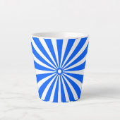 Blue Radiant Burst Mug – Bold Geometric Sunshine  Latte Mok (Voorkant)