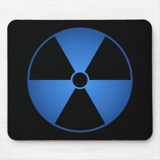 Blue Radiation Symbol Mousepad Muismat (Voorkant)