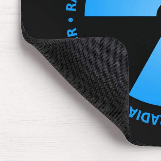 Blue Radiation Symbol Mousepad Muismat (Hoek)