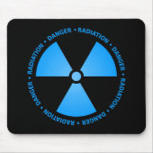 Blue Radiation Symbol Mousepad Muismat (Voorkant)