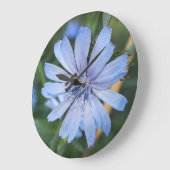 Blue Radicchio Flower N Bee Wall klok (Hoek)