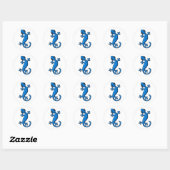Blue Rain Gecko Lizard Ronde Sticker (Vel)