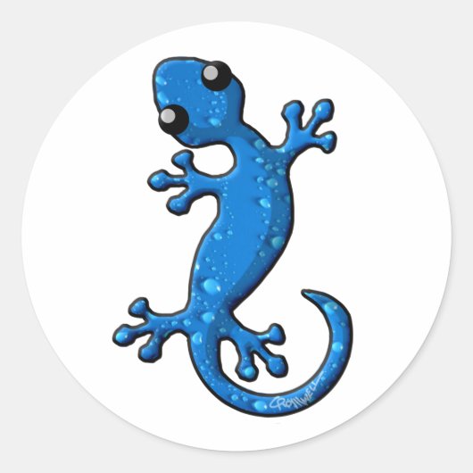 Blue Rain Gecko Lizard Ronde Sticker (Voorkant)
