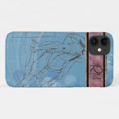 Blue Rain Monogram Barrel Racer Case-Mate iPhone Case (Achterkant (horizontaal))