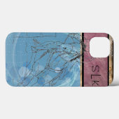 Blue Rain Monogram Barrel Racer Case-Mate iPhone Case (Achterkant (horizontaal))