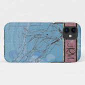 Blue Rain Monogram Barrel Racer - iPhone Case (Achterkant (horizontaal))