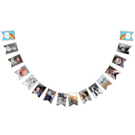 Blue Rainbow Baby 1st Birthday Foto Vlaggetjes