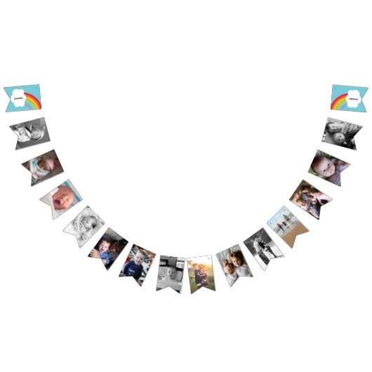 Blue Rainbow Baby 1st Birthday Foto Vlaggetjes (Alle)