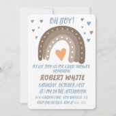 Blue Rainbow Baby shower Boy Kaart (Voorkant)