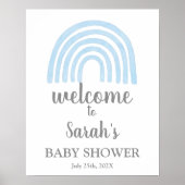 Blue Rainbow Baby shower Boy Welkomstteken Poster (Voorkant)