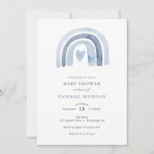 Blue Rainbow Baby shower uitnodiging (Voorkant)