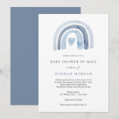 Blue Rainbow-Baby shower via Mail-uitnodiging Kaart (Voorkant / Achterkant)