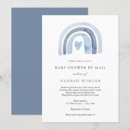 Blue Rainbow-Baby shower via Mail-uitnodiging Kaart