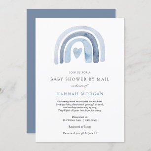 Blue Rainbow-Baby shower via Mail-uitnodiging Kaart