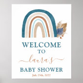 Blue Rainbow-Baby shower Welkomstteken Poster (Voorkant)