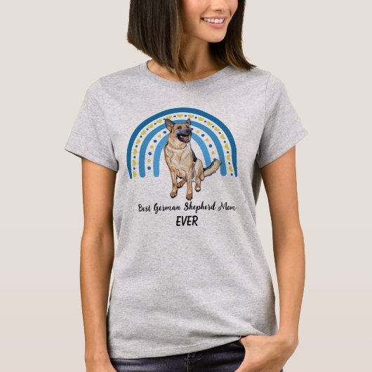 Blue Rainbow Best German Shepherd Dog Ma T-shirt (Voorkant)