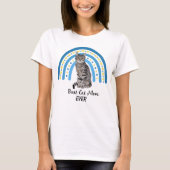 Blue Rainbow Best Gray Tabby Cat Mam T-shirt (Voorkant)