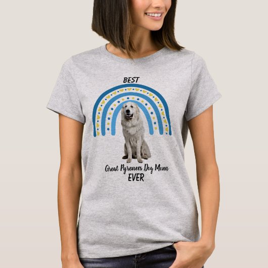 Blue Rainbow Best Great Pyrenees Dog Mam T-shirt (Voorkant)
