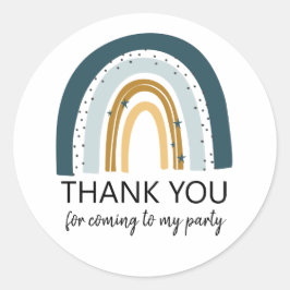 Blue Rainbow Birthday Favor Stickers