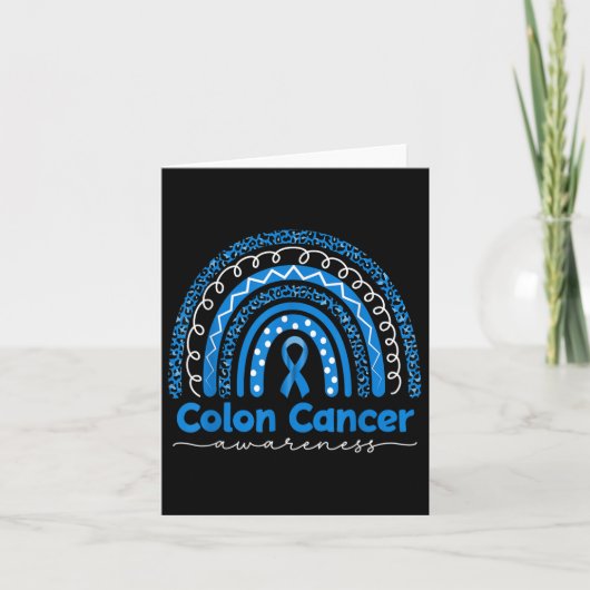 Blue Rainbow Blue Colon Cancer Awareness Kaart (Voorkant)