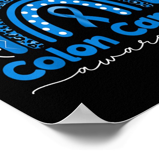 Blue Rainbow Blue Colon Cancer Awareness Poster (Hoek)
