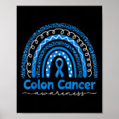 Blue Rainbow Blue Colon Cancer Awareness Poster (Voorkant)