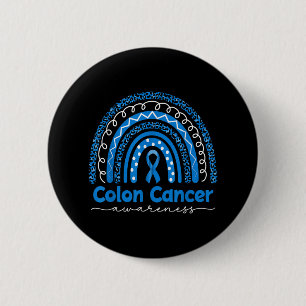 Blue Rainbow Blue Colon Cancer Awareness Ronde Button 5,7 Cm