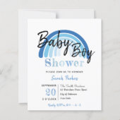 Blue Rainbow Boy Baby shower Budget Uitnodiging (Voorkant)