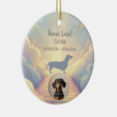 Blue Rainbow Bridge Dachshund Memorial Ornament (Rechts)