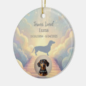 Blue Rainbow Bridge Dachshund Memorial Ornament (Links)